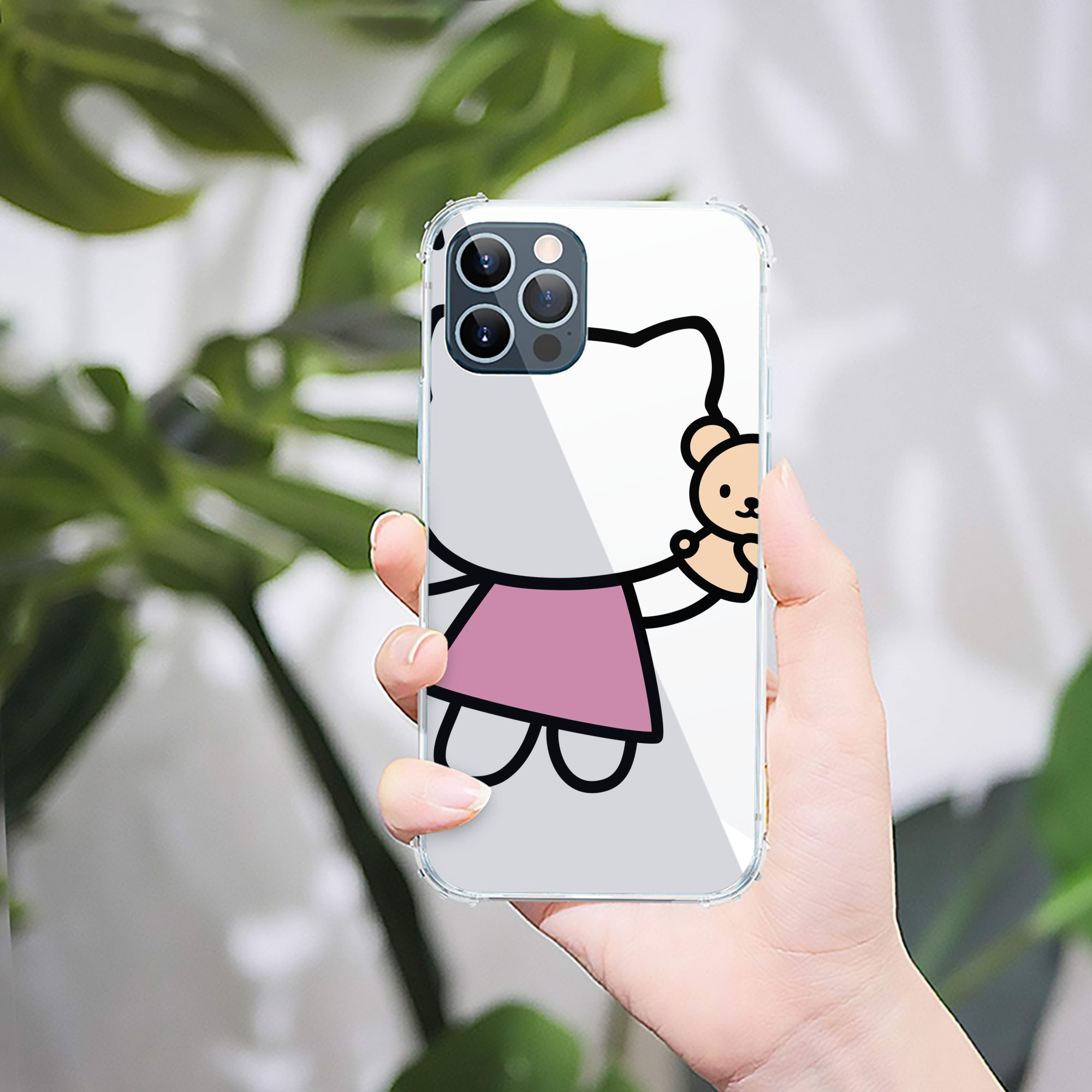 （画像用） Hello Kitty ハローキティ 【iPhone 12シリーズ対応】透明スマホケース（クリアソフトケース）